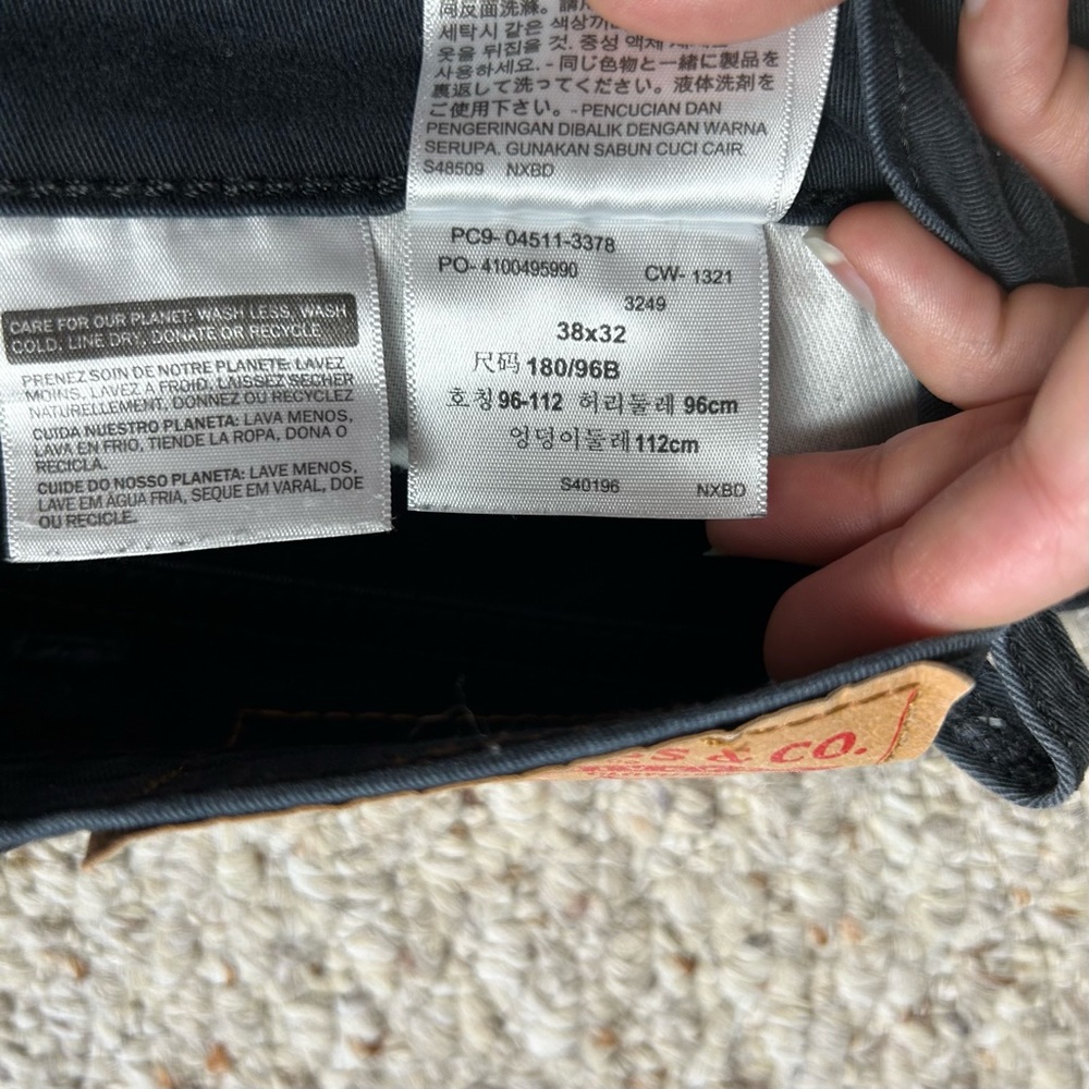 Levi's 511 All Weather Tech Straight Jeans Mens 38x32 W38 L32 Black Denim Faded - Picture 7 of 13